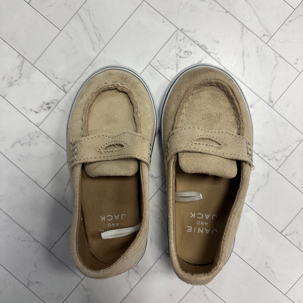 Janie and Jack Beige Kids Moccasins